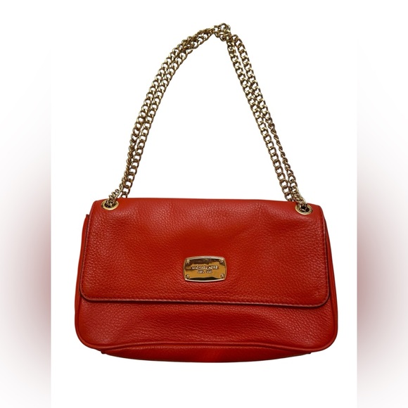 Michael Kors Red Leather Chain Shoulder Bag - Picture 1 of 9